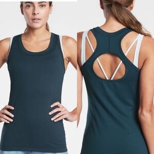 ATHLETA Nitro Tank Top Laguna Teal Size Medium Cutout